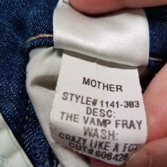 Mother Denim Jeans Blue Womens 28 The Vamp Fray Wash Crazy Like a Fox 1141-383 - Picture 10 of 10